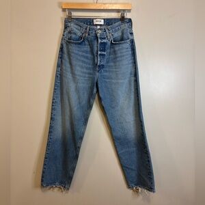 Agolde Light Blue Buttonfly Straight Jeans